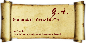 Gerendai Arszlán névjegykártya